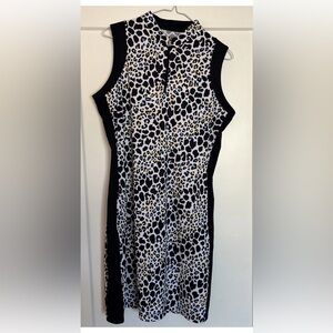 NWOT Tail Sleeveless 1/4 Zip Golf Stretch Dress LARGE Zip Pockets Navy